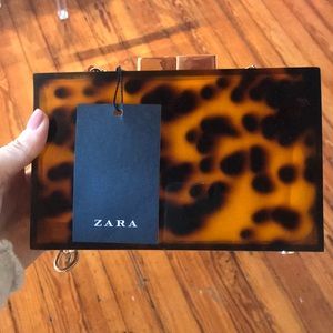 NWT Zara Tortoise Shell Clutch